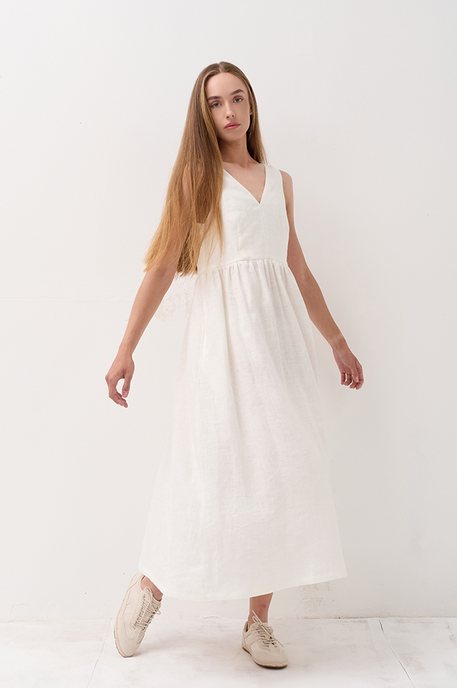 Сарафан льон бохо айворі (СН 32)